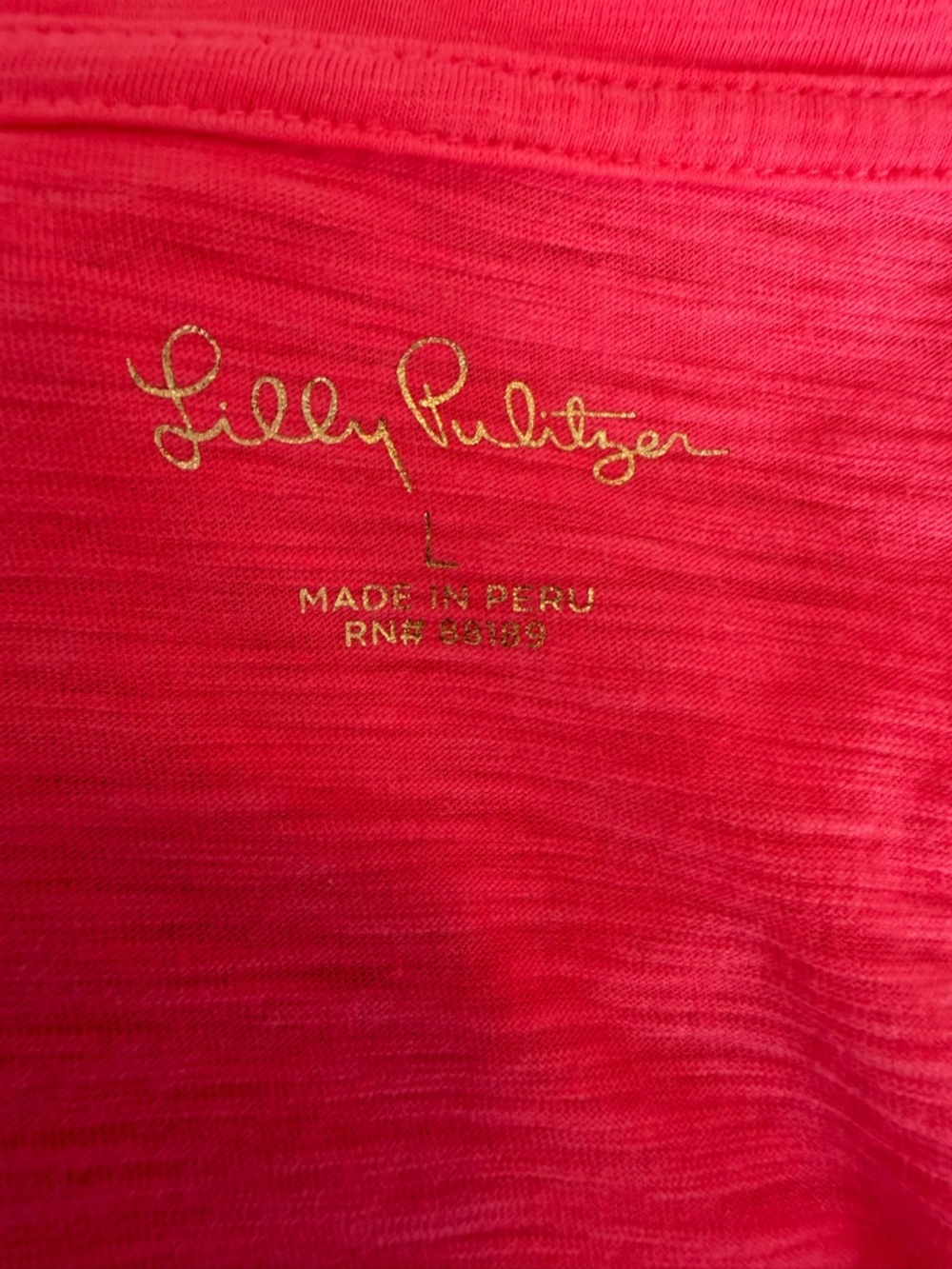Lilly Pulitzer Etta Hot Pink Tee with Gold Logo